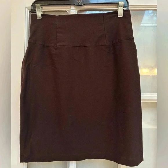 Eileen Fisher Chocolate Brown Pull On Washable Stretch Crepe Skirt Size Medium M - Picture 3 of 9